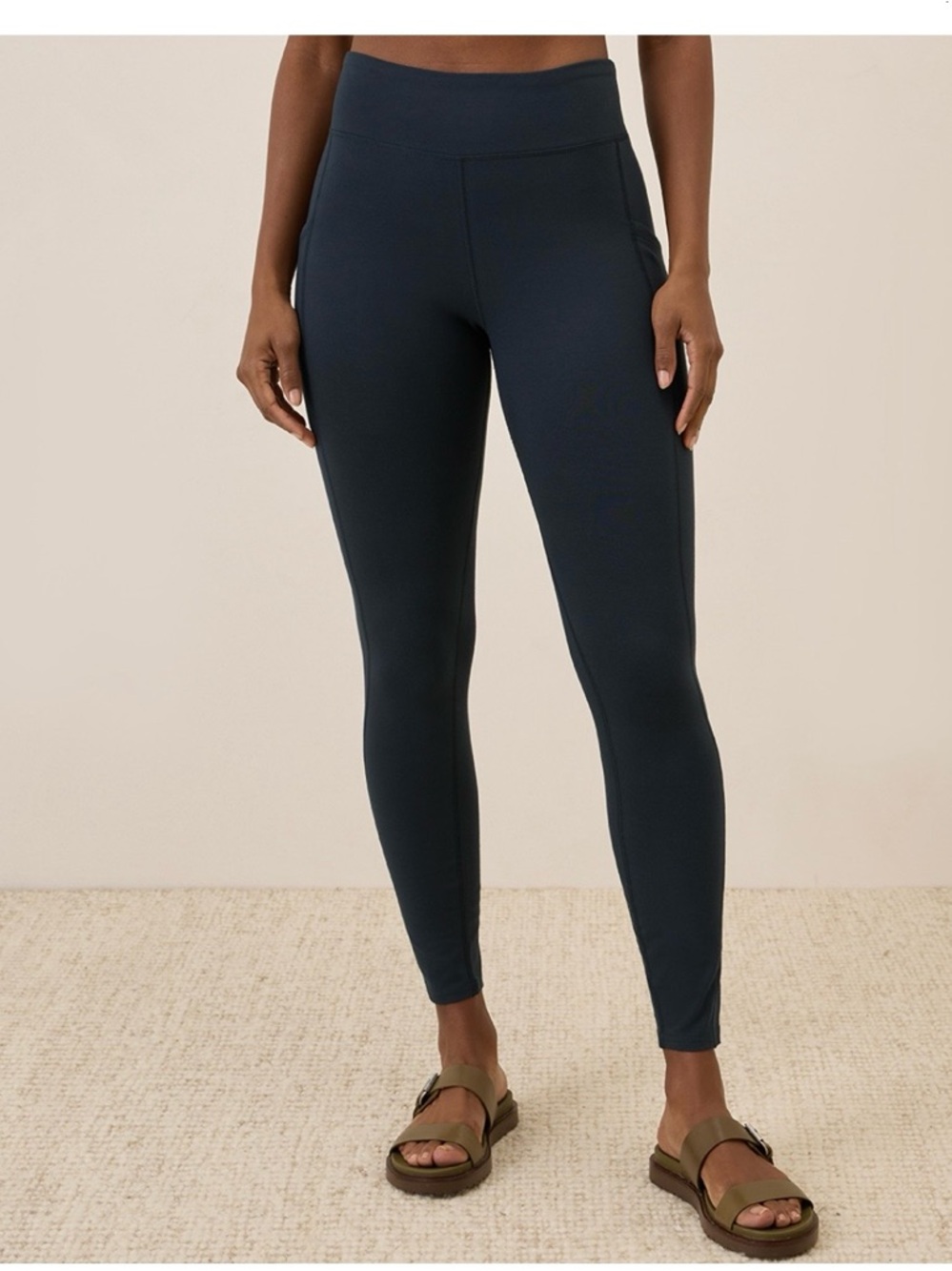 Women’s XL PACT Organic, High-Rise Navy Performance Leggings with Side Pocket